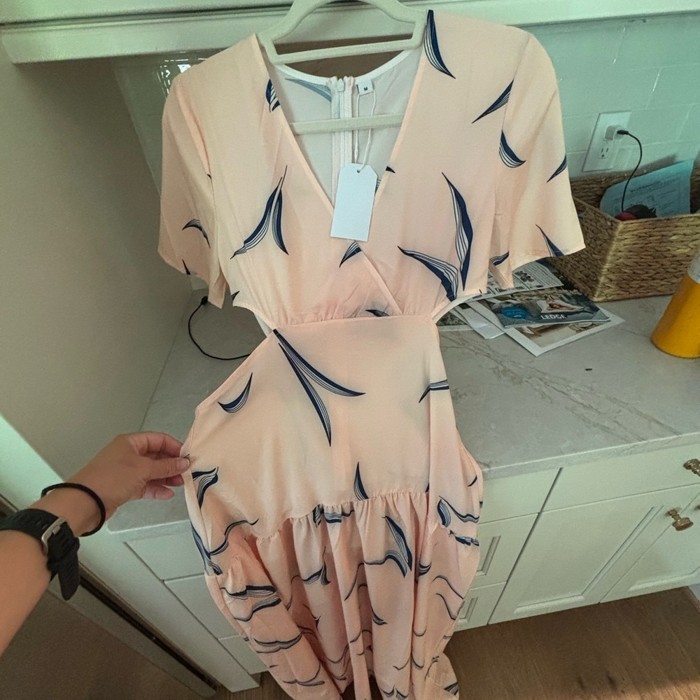 Vibrant Pink and Orange Flutter Sleeve Maxi Sundress